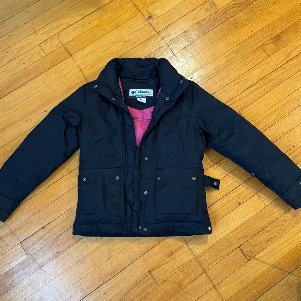 Columbia Black Jacket with Pink Lining